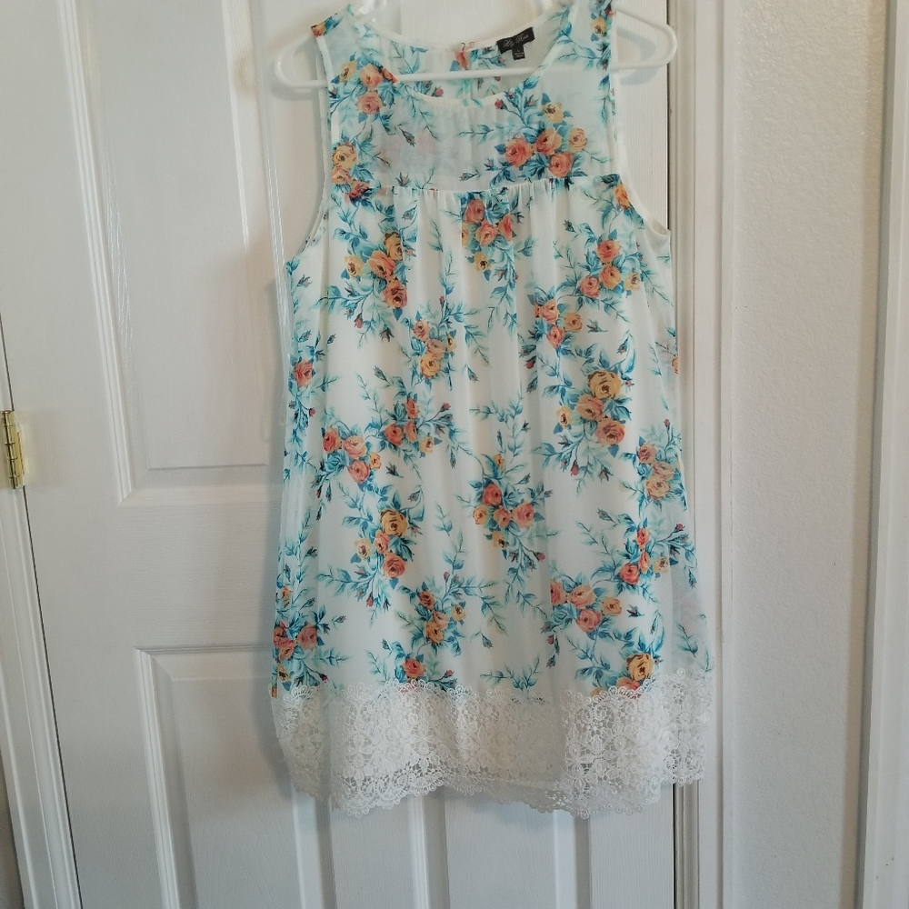 Lily Rose Floral and Lace Mini Dress